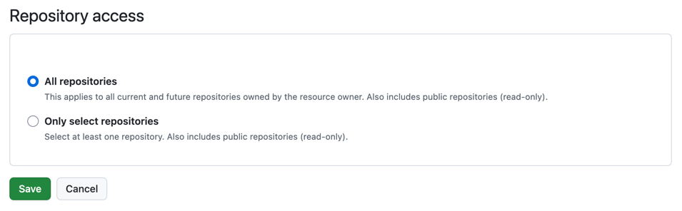 Select GitHub repositories